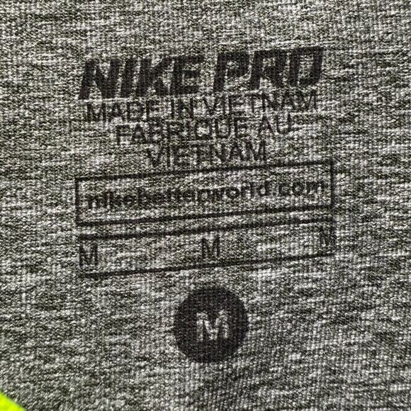 NWT Nike Pro Gray & Yellow Dri-Fit Competition Base Layer crop leggings Medium - Picture 4 of 9